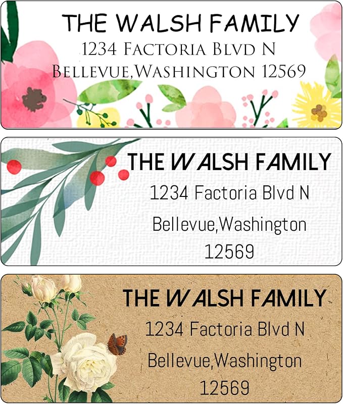 LINMAGCO Personalized Return Address Labels Gold 500 Pcs Mail Labels by LINMAGCO
