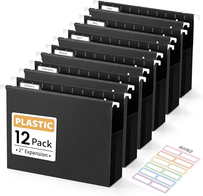 Sooez Extra Capacity Plastic Hanging File Folders, File Organizer by Sooez