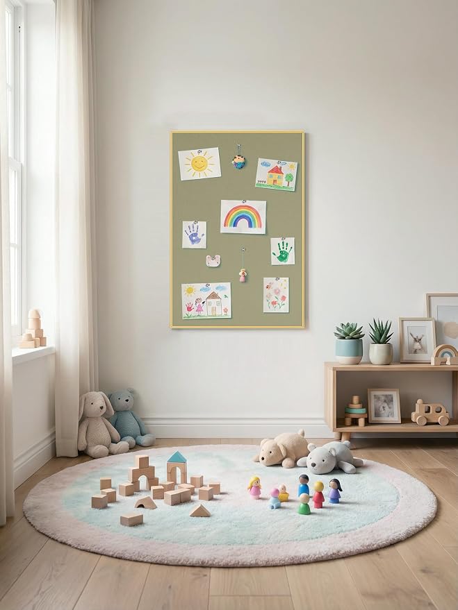 Lightomorrow Bulletin Board 30 x 20 inches, Sage Green Pin Board Vision Board - Image 9
