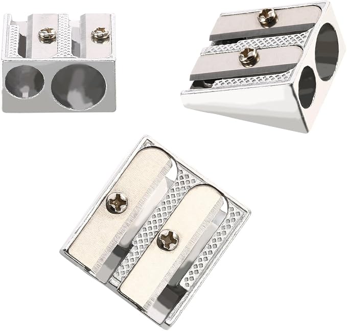TecUnite 36 Pack Metal Pencil Sharpeners 2 Holes Manual Pencil Sharpener Bulk - Image 7