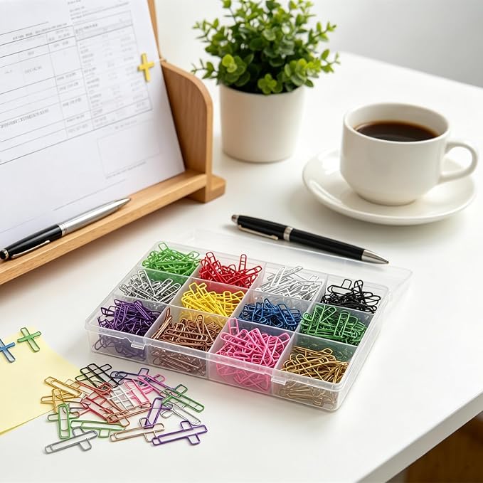 300 Pcs Colored Cross Paper Clips - Image 3