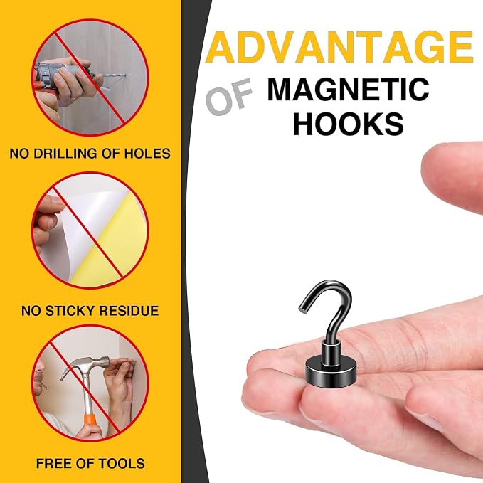 DIYMAG Magnetic Hooks, 30Lbs Facilitate Hook Neodymium Magnet Hooks - Image 4