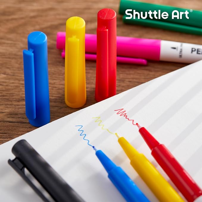 Shuttle Art Permanent Marker, 30 Colors Ultra Fine Point, Works on Plastic - Image 7