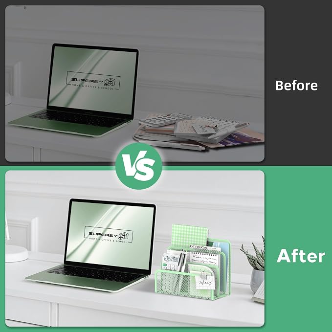SUPEASY Mail Organizer for Desk, Mesh Metal Mail Holder Countertop - Image 7