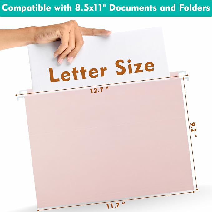 Zzrywuty Hanging File Folders Letter Size, Color File Folders Hanging Organizers - Image 2