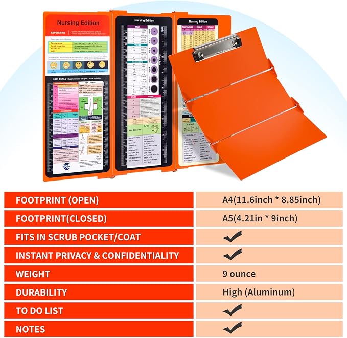 Nursing Clipboard with Nursing and Medical Edition Cheat Sheets 3 Layers - Image 4