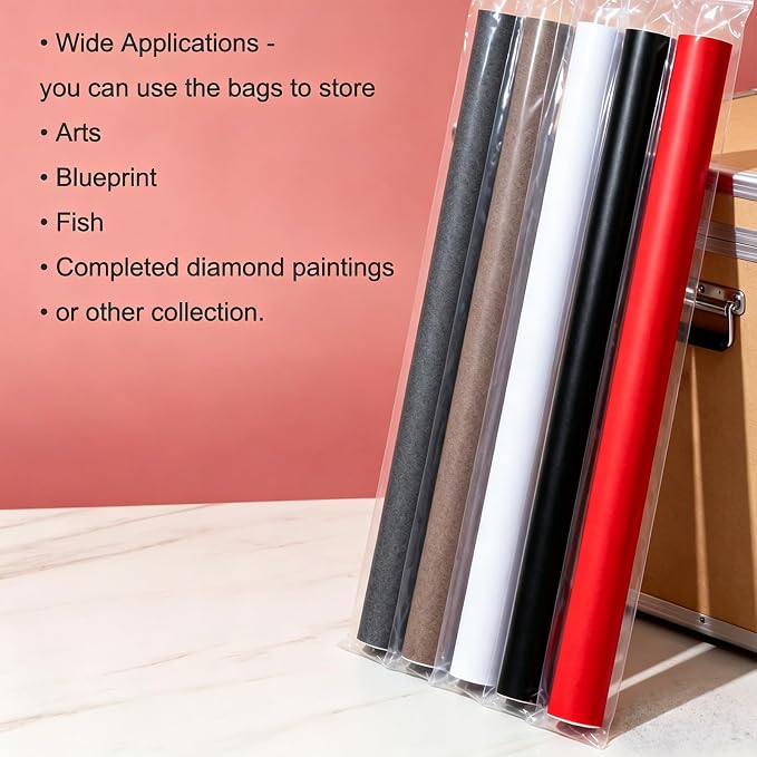 100pcs 40x4 Inch Clear Poly Bags, 2 Mil Thick Poster Sleeves - Image 7