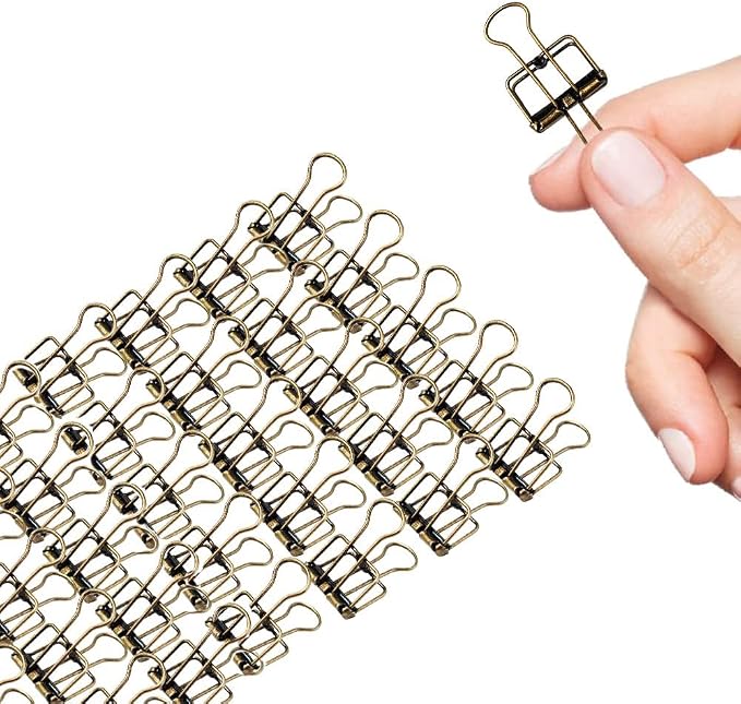 Hollow Out Bronze 3/4 Inch Micro Binder Clips - Image 7