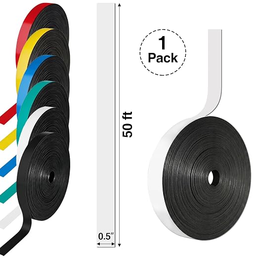 CHUNNIAO 0.5" x50' White Magnetic Tape Roll - Image 2
