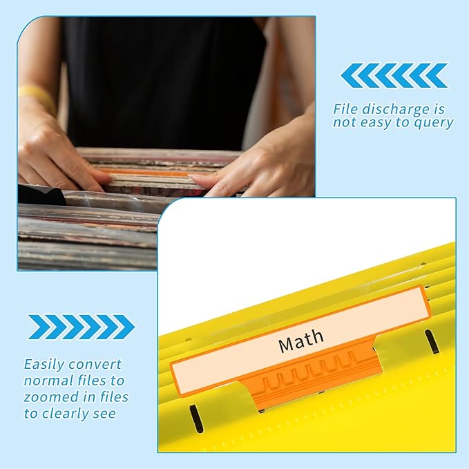 50 Pieces 4 Inch Hanging File Folder Tabs and Inserts Large Clear Plastic - Image 5