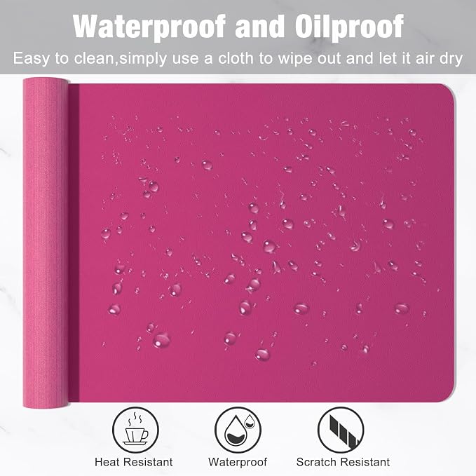 Hsurbtra Desk Pad, 35.5" x 17" PU Leather Desk Mat, XXL Extended Mouse Pad - Image 5