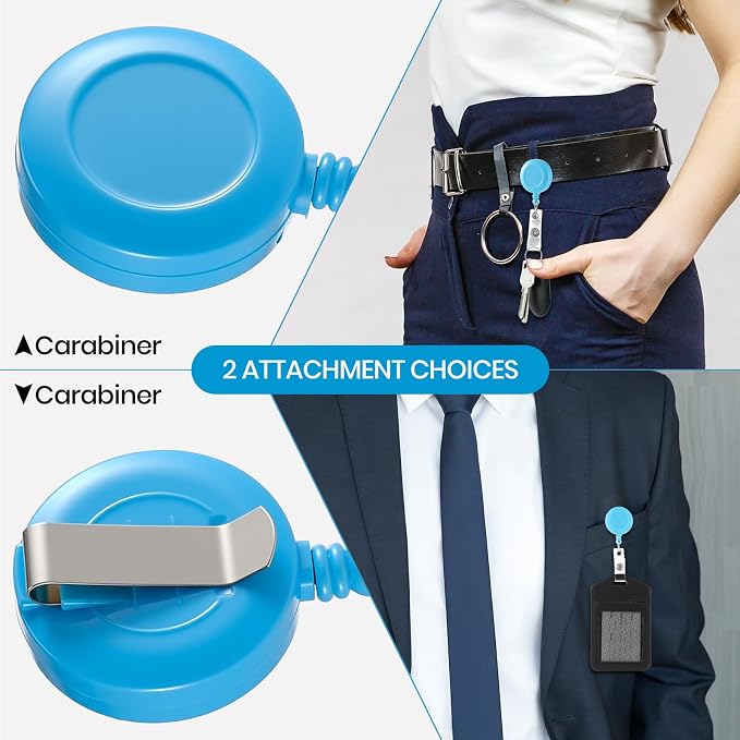 Zonon 100 Pcs Retractable Badge Reel Clips ID Card Holder Reel - Image 6