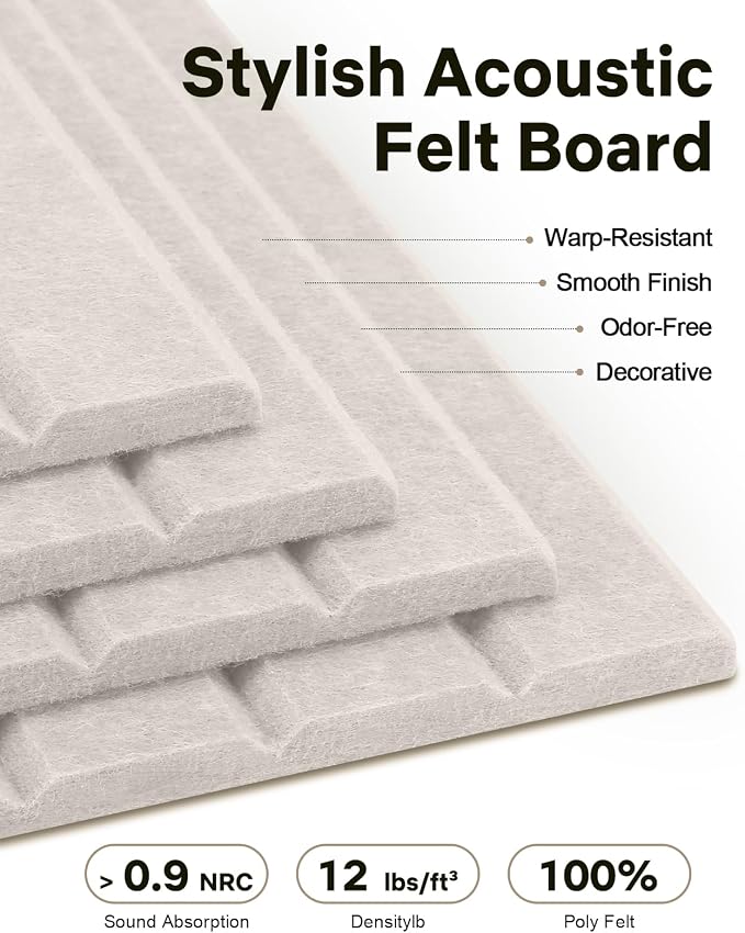 48" x 36" Large Cork Bulletin Board Tiles, Peel and Stick Felt Wall Panels - Image 3