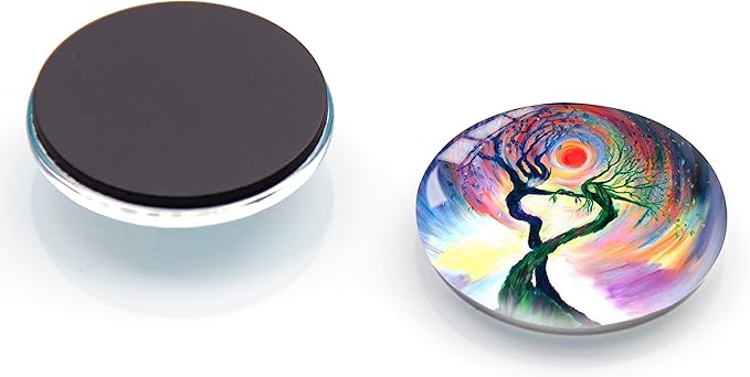 12Pcs Glass Refrigerator Magnet Fridge Sticker，Life Tree Crystal Fridge Magnets Decoration for Crafts,Strong Fridge Magnets for Kitchen, School,Office Whiteboard, Cabinet and Dishwasher (Life Tree)-DeskLoop Office