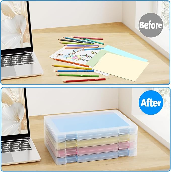 2 Pack A4 File Box Paper Organizers Holder, Transparent Document Paper Project - Image 6