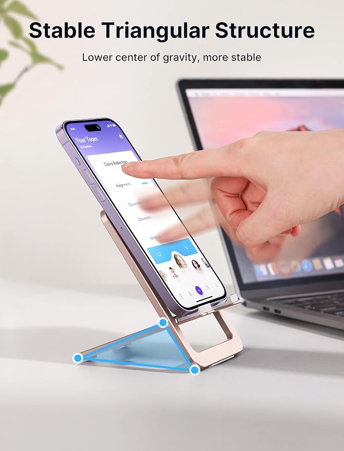 JSAUX Cell Phone Stand, Foldable Aluminum Adjustable Phone Holder - Image 6