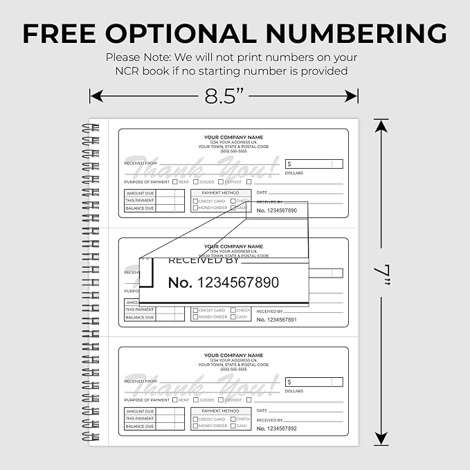 Custom 8.5" x 7" Carbonless NCR Books in 2-Part Duplicate Invoices, Work Orders - Image 5