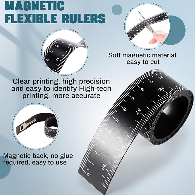Relaxweex 2 Pcs 39.37 Inch Magnetic Ruler Flexible Tape Magnetic Tape Measure - Image 3