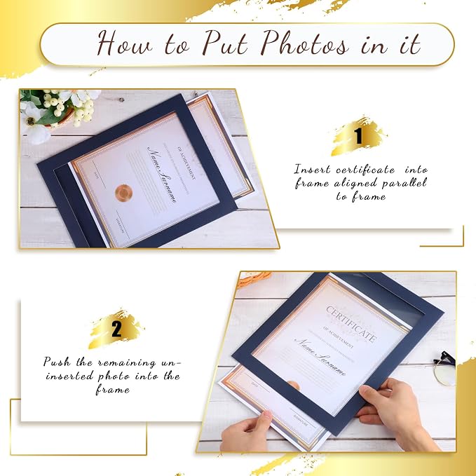 Tatuo 25 Pcs 8.5 x 11 Paper Picture Certificate Frames Horizontal Paper Award - Image 3