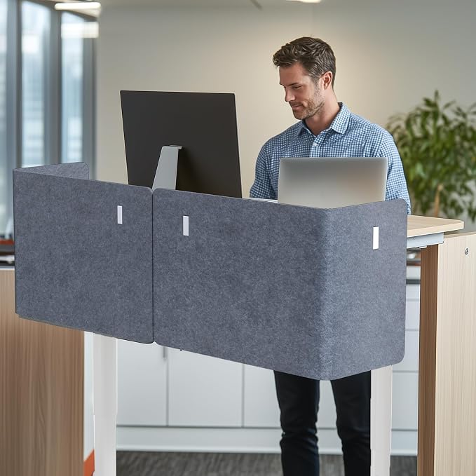 ERGO COLLECT Desk Privacy Panel, 2-in-1 Adjustable Acoustic Desktop Partition - Image 2