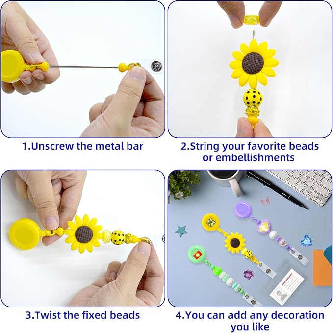 60pcs Candy Beadable Badge Reels Making Kits - Image 6