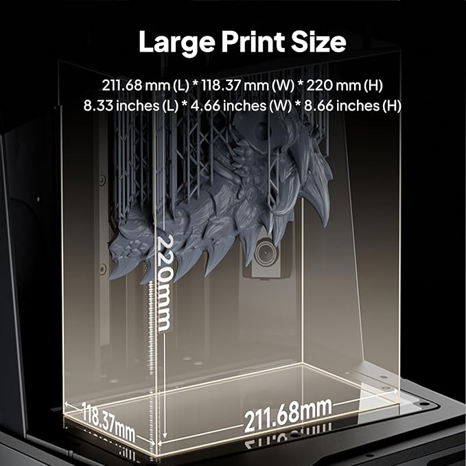 ELEGOO Saturn 4 Ultra 16K Resin 3D Printer MSLA, Smart Tank Heater, High Printing Speed to 150mm/h, AI Camera with Light, Built-in Wi-Fi, Large Print Size 211.68×118.37×220mm³-DeskLoop Office