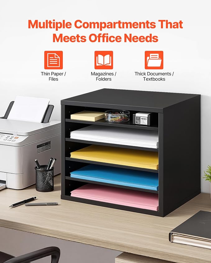 VEVOR Literature Organizer, 5 Compartments Office Mailbox - Image 7