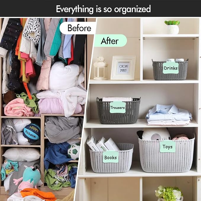 12PCS Basket Labels Clip On for Storage Bins, Removable & Erasable Bin Labels - Image 6