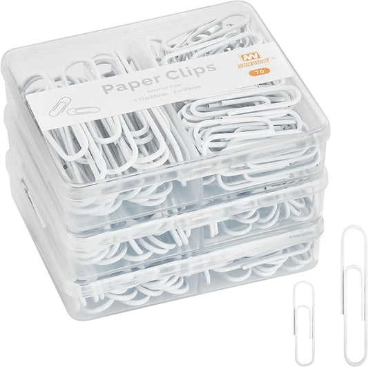 NEEWAY Colorful Paper Clips Assorted Sizes, Small and Large Paperclips by NEEWAY