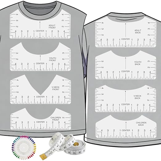 10 PCS Tshirt-Ruler Guide, T-Shirt Measurement Tools by Belalasuyu