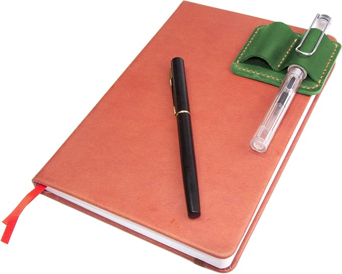 Handmade Leather Pen Holder Clip Notebook Pen Loop Stylish, notebook pen pencil - Image 4