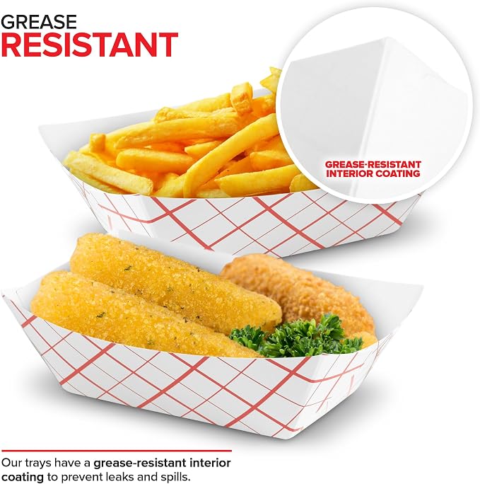 Extra Small Paper Food Boats – 0.5 lb Disposable Red & White Checkered Paper - Image 5