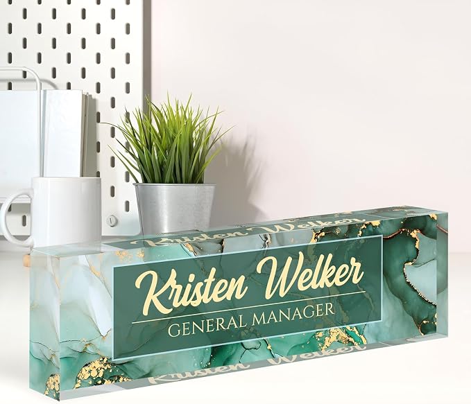 Name Plate for Desk, Desk Name Plate Personalized, Acrylic Desktop Accessories by Spricoz