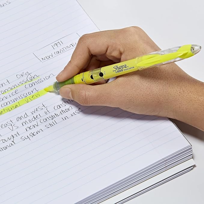 Sharpie Liquid Highlighters, Chisel Tip, Fluorescent Yellow - Image 2