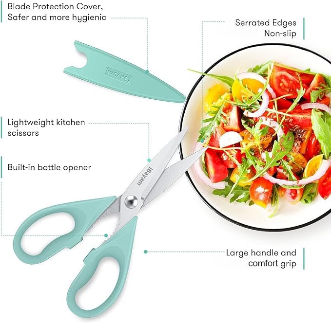 iBayam 1-Pack Kitchen Scissors All Purpose Kitchen Shears Heavy Duty 8.5" - Image 2