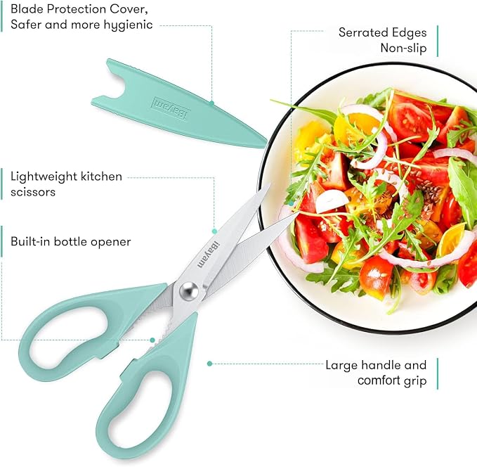 iBayam 2 Pack All Purpose Kitchen Shears Heavy Duty - Image 2