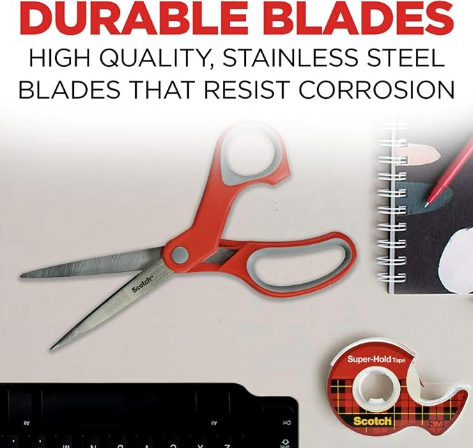 Scotch Multi-Purpose Stainless Steel All-Purpose 2 Pairs of Scissors, 8 Inches - Image 5
