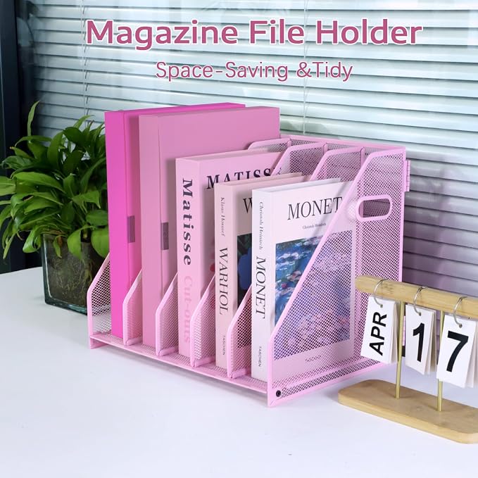 Desk Organizers, Metal Magazine File Holder - Image 6