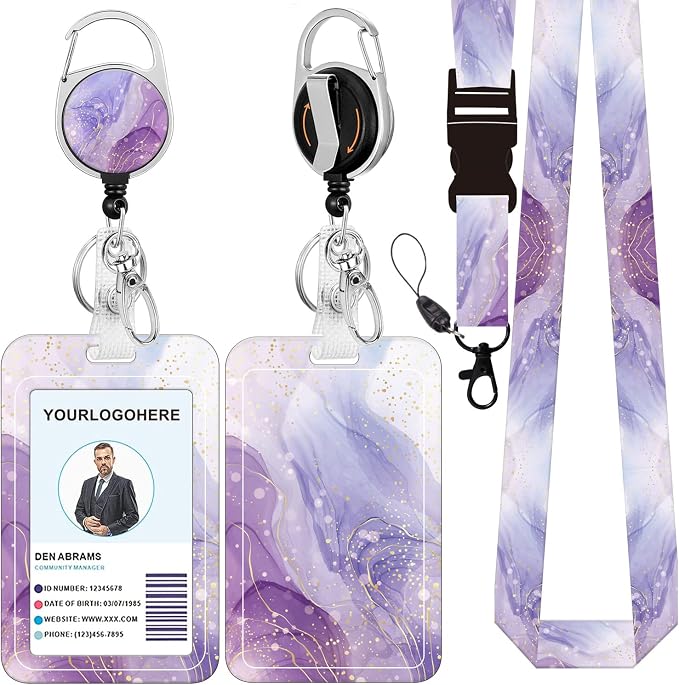 Badge Lanyard and ID Badge Holder, Retractable Badge Reels by BILLTEFUL