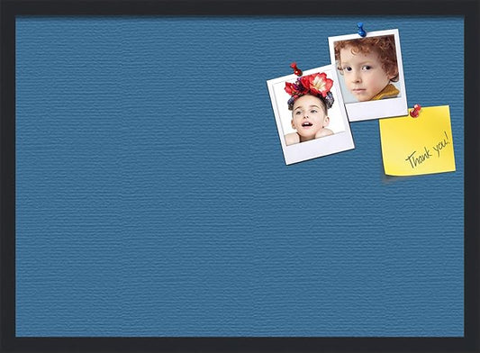 PinPix 28x20 Inch Cork Bulletin Board. This Decorative Framed Pin Board Comes with Navy Pastel Design and a Satin Black Frame. Ideal for Home Office Decor or Message Board (PinPix-1811)-DeskLoop Office