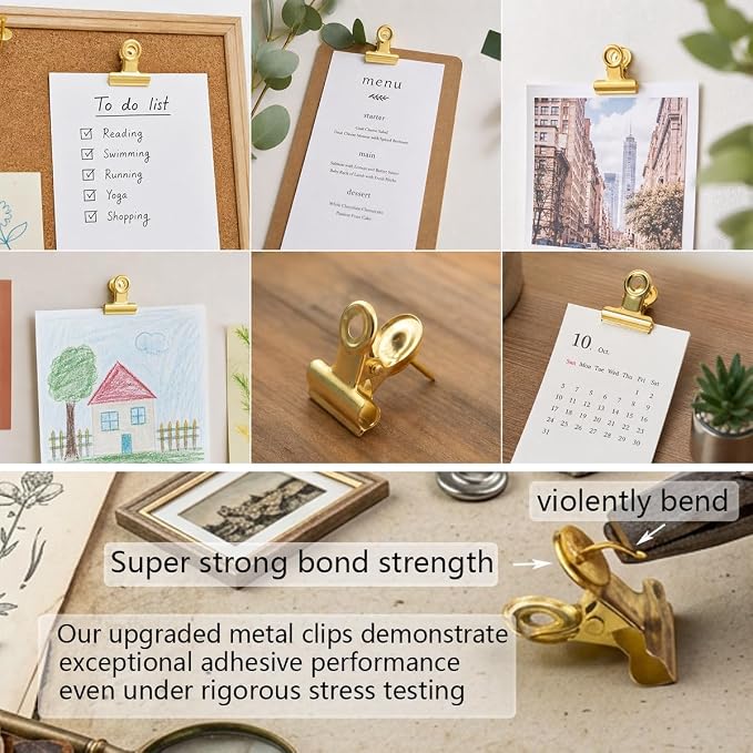 50PCs Golden Push Pins Clips Thumb Tacks - Image 4