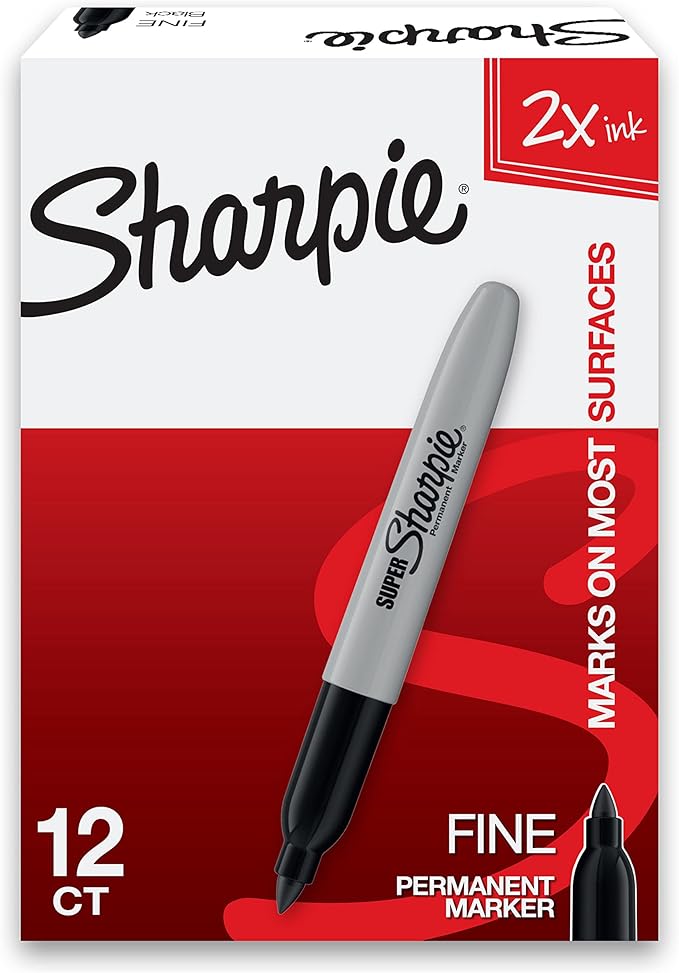 Sharpie Super Permanent Markers, Fine Point, by Unknown