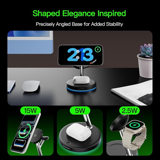 【Adjustable Blue Ambient Light】 Wireless Charger 3 in 1 - Image 7