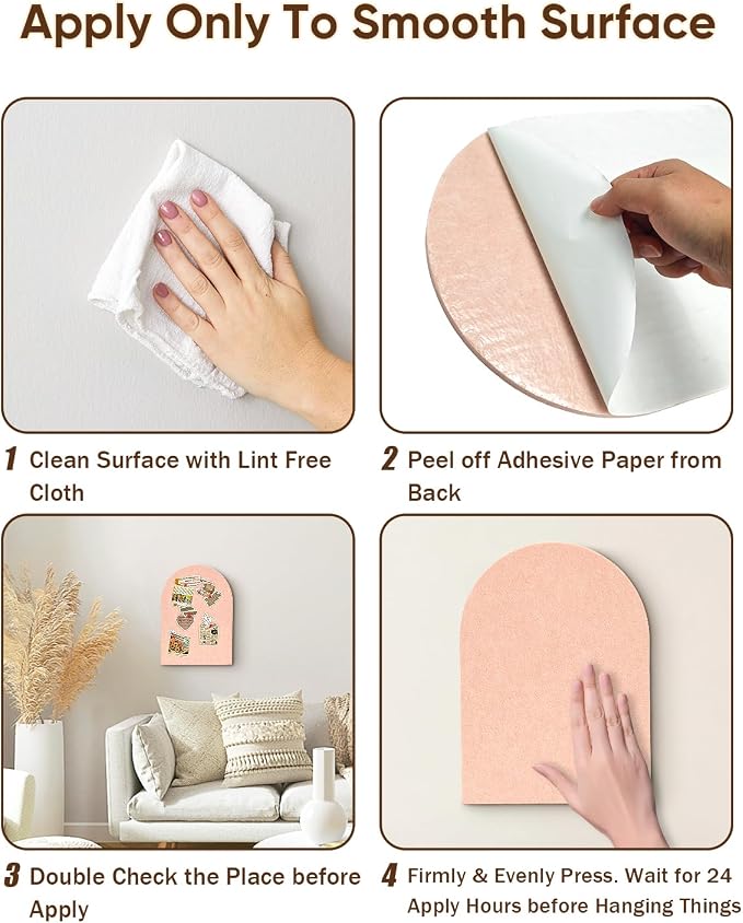 Arched Felt Bulletin Board, Small Cork Board Alternative - Image 3