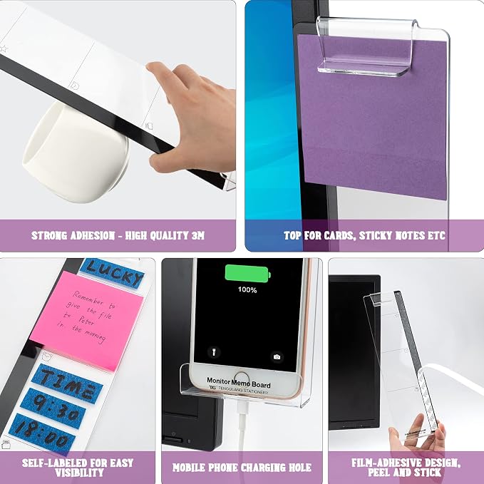 Office Desk Accessories 2pcs Computer Monitor Memo Board Multifunction Message - Image 4