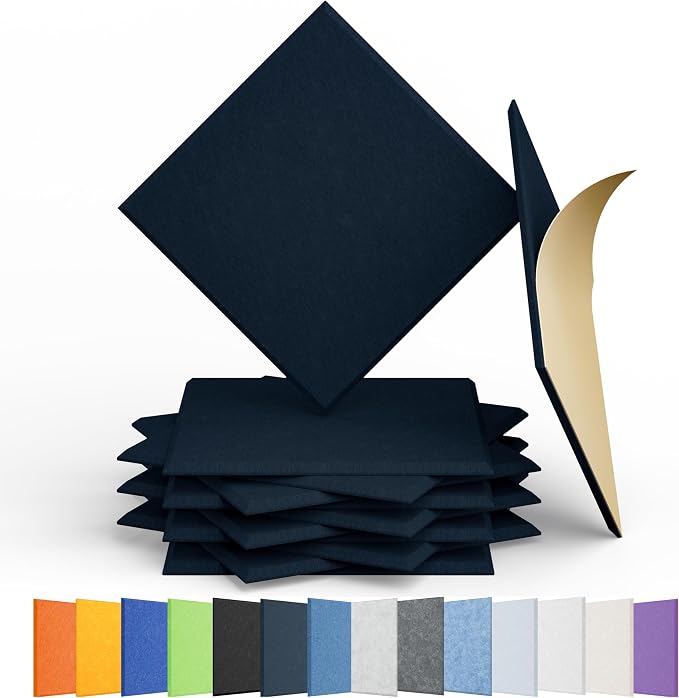 Amantech 12 Pack Acoustic Panels Self Adhesive Sound Proof Foam, High Density by Amantech