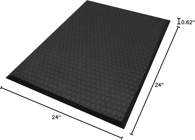 Hudson Exchange (2'x10') MaxCush Anti-Fatigue Comfort Industrial Ergonomic Mat Black-DeskLoop Office