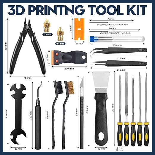 50-Piece 3D Printer Tool Kit, 3D Printing Accessories Compatible - Image 7