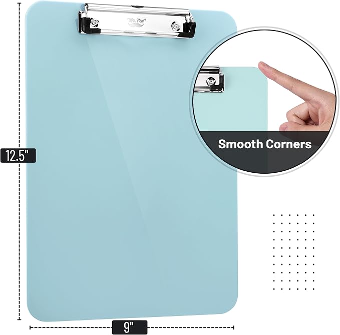 Mr. Pen- Plastic Clipboard, 12.5” x 9”, Pastel Green, Clipboard Plastic | - Image 2