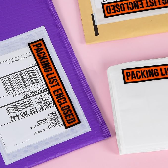 1000pcs 7.5"x5.5" Packing List Envelopes Self-seal Packing Slip Envelope - Image 4